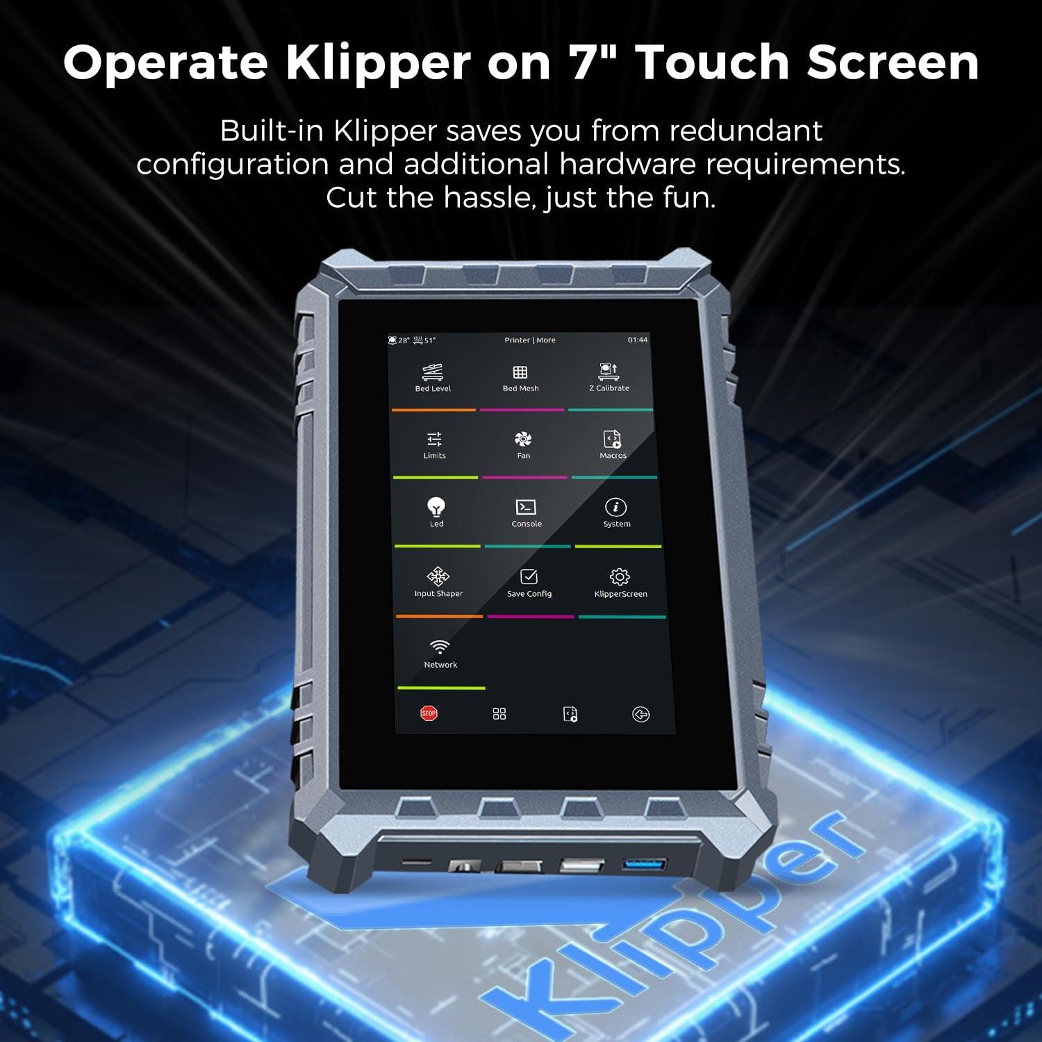 7-inch touch screen on the Comgrow T500 providing high-definition control and monitoring of prints.